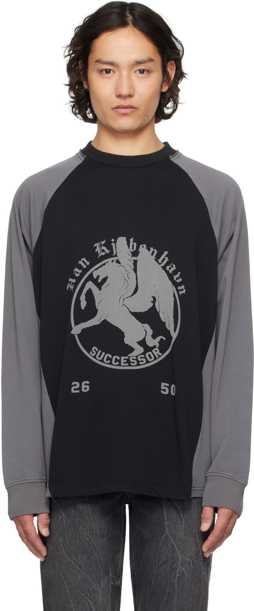Sveter Han Kjøbenhavn Han Kjobenhavn 'Successor' Print Long Sleeve T-Shirt Čierna | M-134367