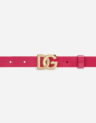 Opasok Dolce & Gabbana Dolce & Gabbana Patent Leather Belt With DG Logo Buckle Ružová | EE0062A147180411, 2