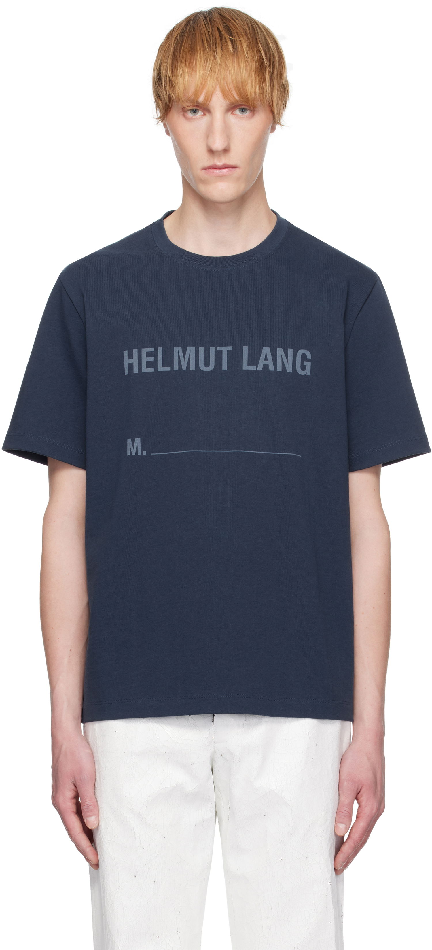 Tričko Helmut Lang Helmut Lang Stamped Logo T-Shirt Navy | P01HM506, 0
