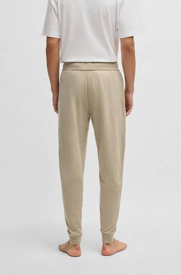Tepláky BOSS BOSS Cotton Terry Tracksuit Bottoms with Logo Print Béžová | 50535813, 1