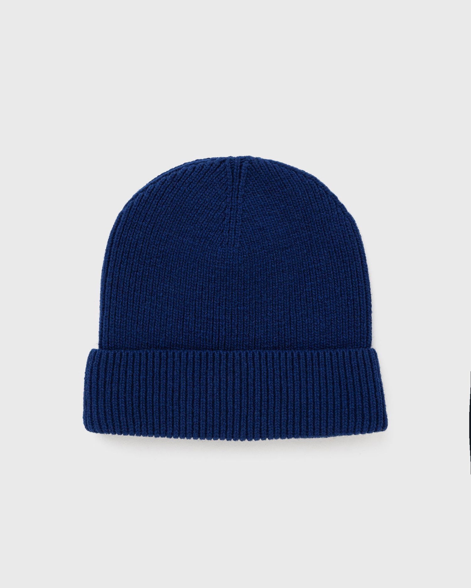 Kulicha Arte Antwerp Blue Ribbed Knit Beanie with Front Patch Navy | AW24-169BN-NAVY, 1