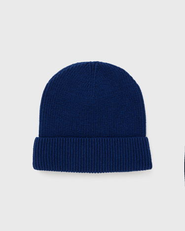 Kulicha Arte Antwerp Blue Ribbed Knit Beanie with Front Patch Navy | AW24-169BN-NAVY, 1