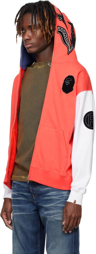 Mikina BAPE Shark Full Zip Hoodie Červená | 001ZPK701306M, 3
