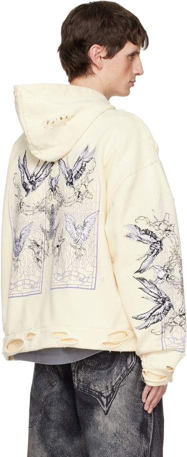 Mikina Who Decides War Ascension Distressed Graphic Print Hoodie Žltá | 1110050001FW25, 2