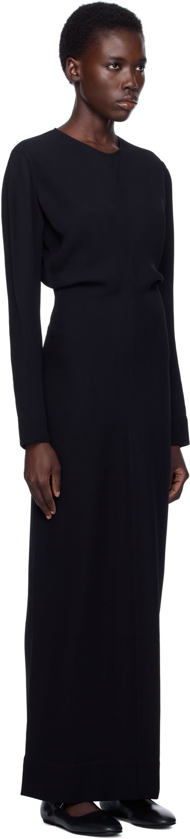 Šaty TOTEME TOTEME Long-Sleeve Slouch Waist Maxi Dress Čierna | 252-WRD4592-FB0414, 1