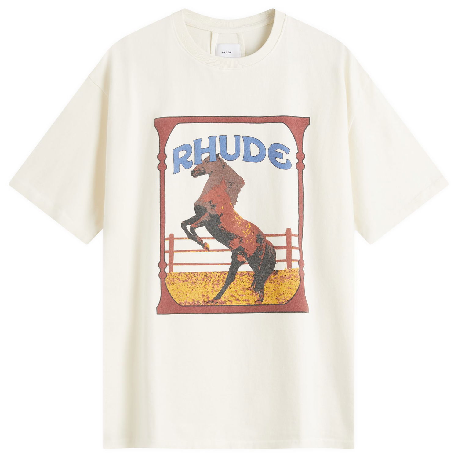 Tričko Rhude Rhude Cadre Horse Graphic Tee Biela | RHSS25TT05012-0241, 1