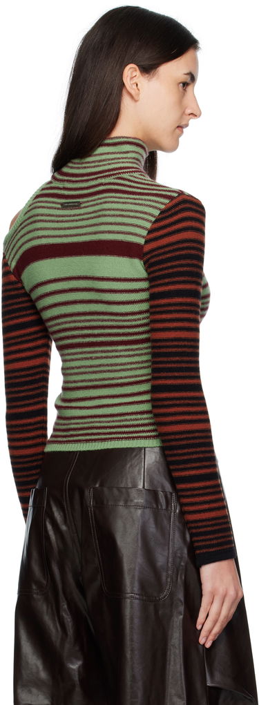 Sveter Andersson Bell Andersson Bell Elodie Multi Stripe Cut-Out Turtleneck Zelené | atb1356w, 2