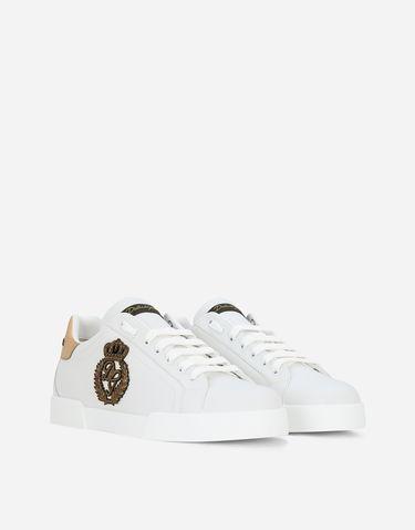 Tenisky a topánky Dolce & Gabbana Dolce & Gabbana Portofino Crown Patch Calfskin Biela | CS2330AH1368I047, 1
