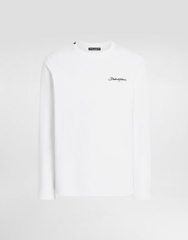 Tričko Dolce & Gabbana Dolce & Gabbana Embroidered Cotton T-Shirt Biela | G8SD2ZG7PEAW0800, 0