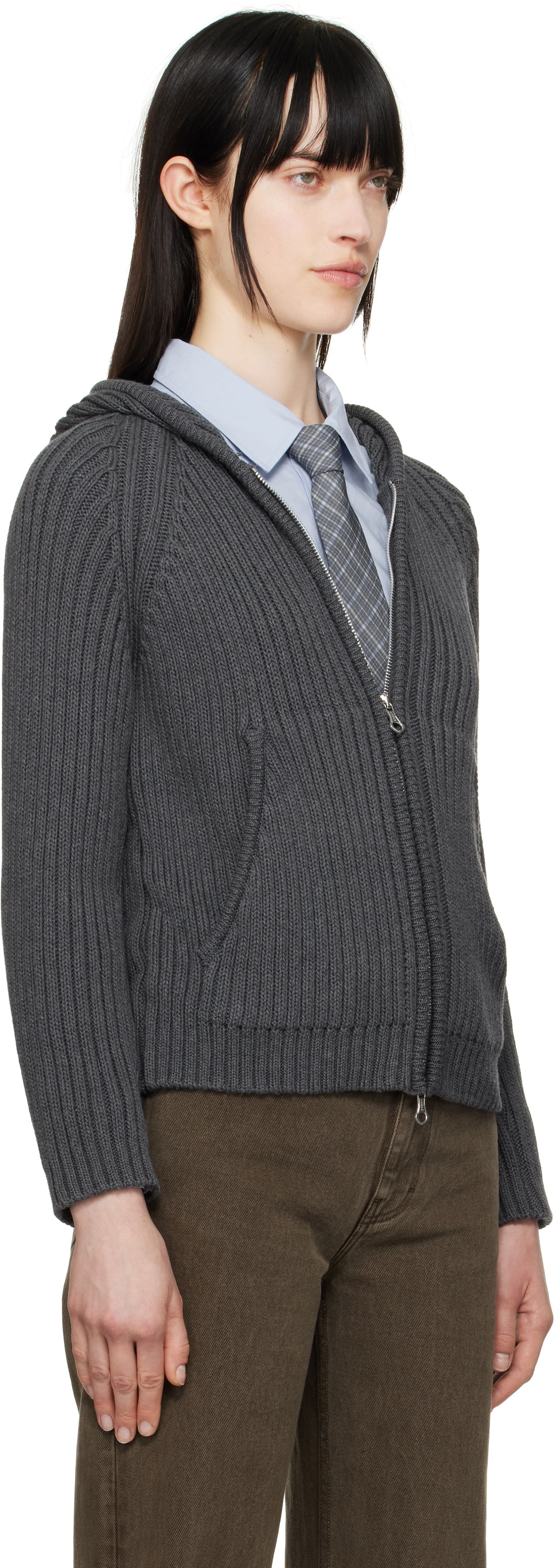 Sveter OUR LEGACY OUR LEGACY Knit Zip Hoodie Šedá | W2253LD, 1