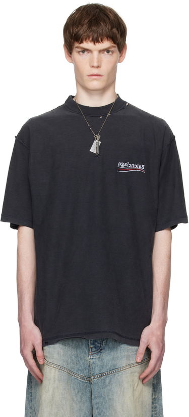 Tričko Balenciaga Balenciaga Political Campaign Inside-Out T-Shirt Čierna | 830247TSVF39668, 0