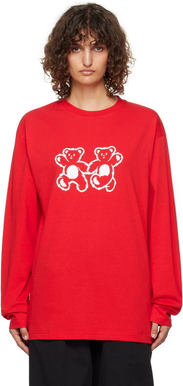 Tričko We11done We11done Teddy Twins Long Sleeve T-Shirt Červená | WD-TT3-24-750-U-RD, 0