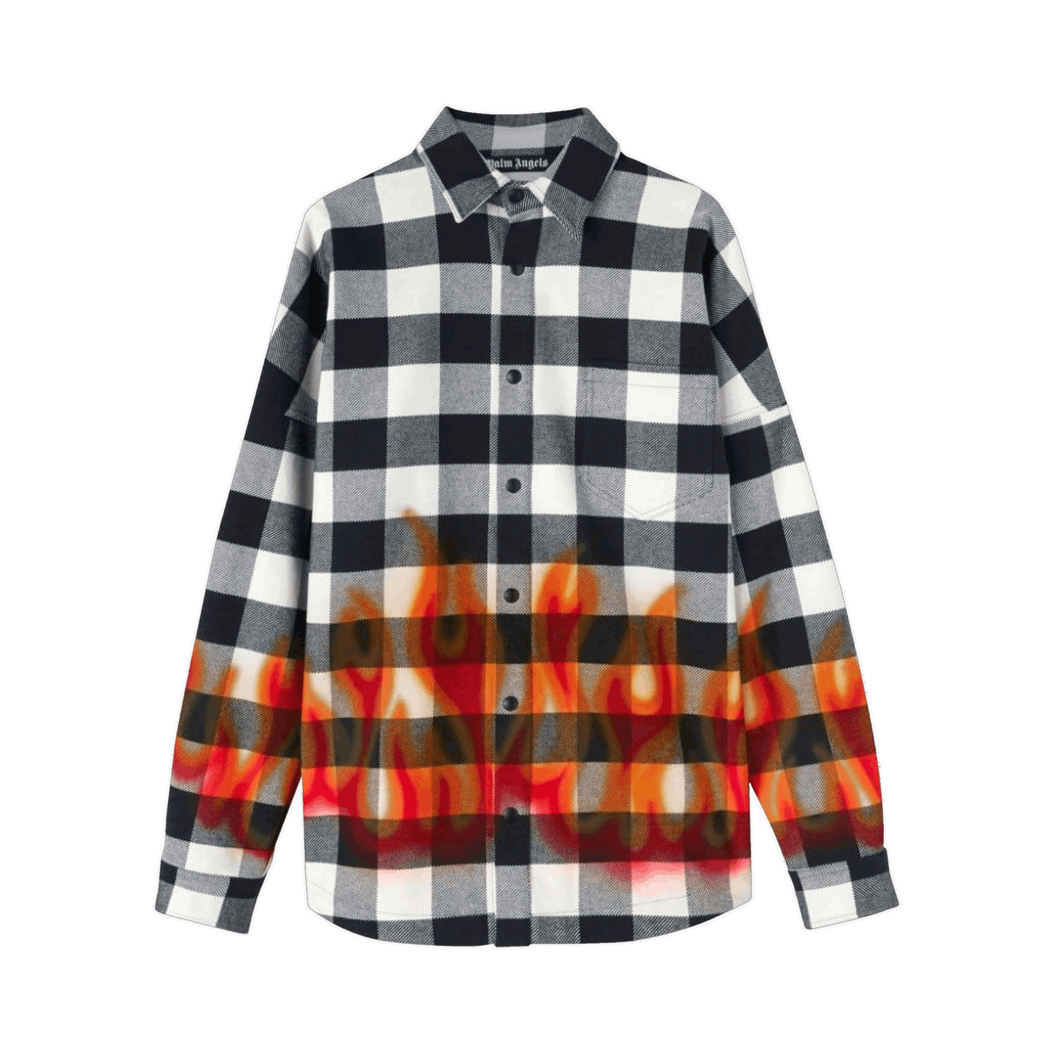 Košeľa Palm Angels Burning Logo Overshirt Čierna | PMGA024F22FAB0021025, 0