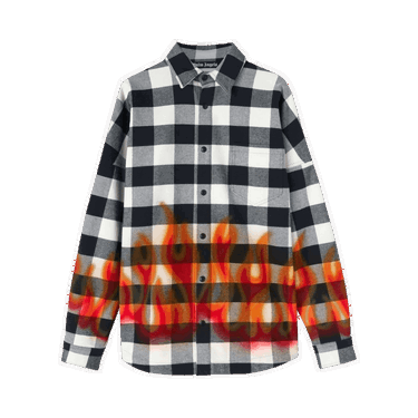 Košeľa Palm Angels Burning Logo Overshirt Čierna | PMGA024F22FAB0021025, 0
