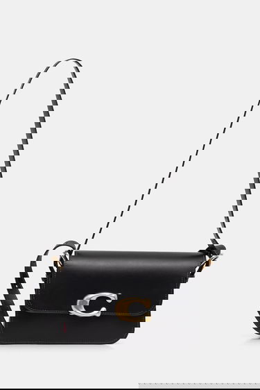 Taška cez rameno Coach Leather Flap Shoulder Bag with C-Lock Čierna | CAM17, 0