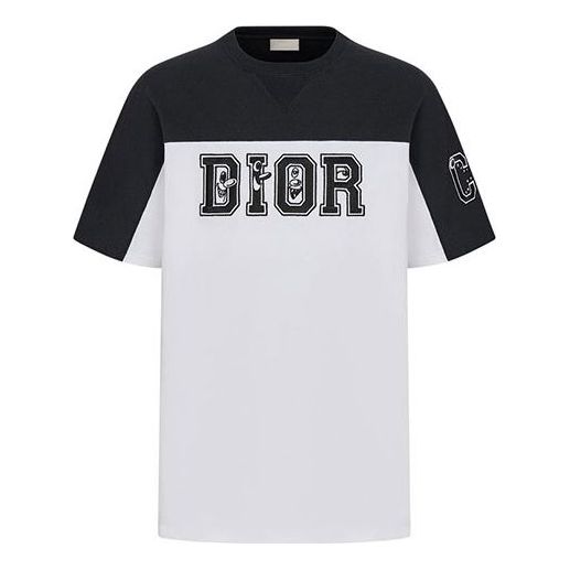 Tričko Dior Colorblock Logo T-Shirt Biela | 193J646A0554-580