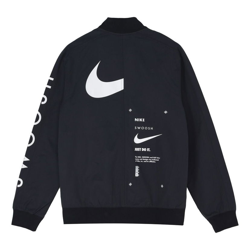 Bomber bunda Nike Sportswear Swoosh Unlined Jacket Čierna | DJ5368-010