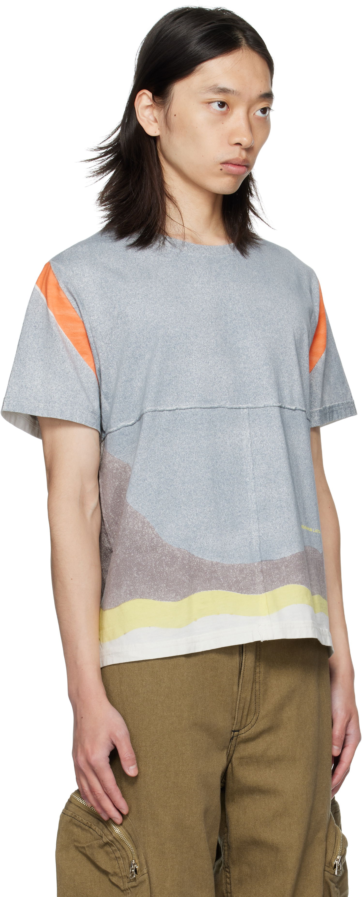 Tričko Eckhaus Latta Eckhaus Latta Lapped T-Shirt Šedá | 301-EL-PF25-V, 1