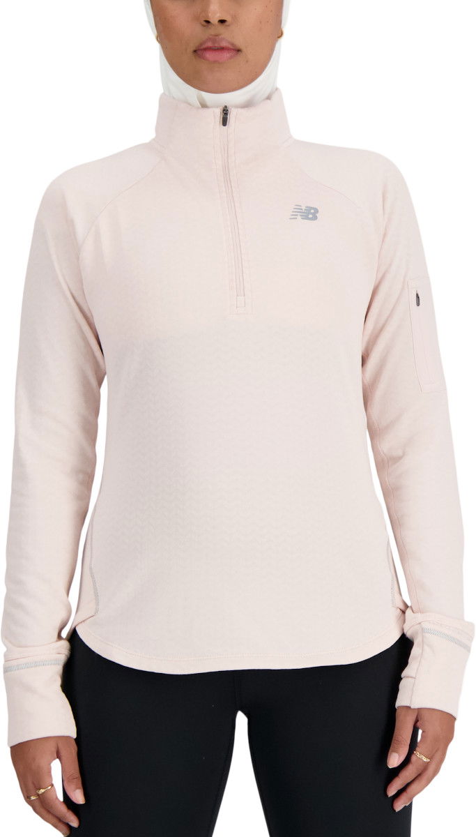 Mikina New Balance NB Heat Grid Half Zip Béžová | wt23252-qph, 0