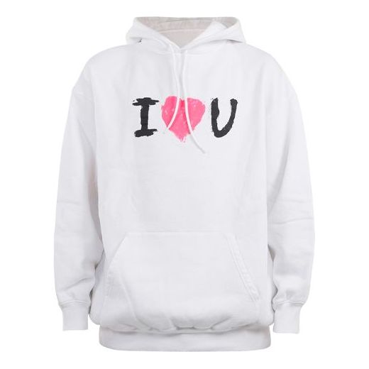 Mikina Balenciaga Balenciaga 'I Love U' Graphic Print Hoodie Biela | 570811TJVL69040, 0