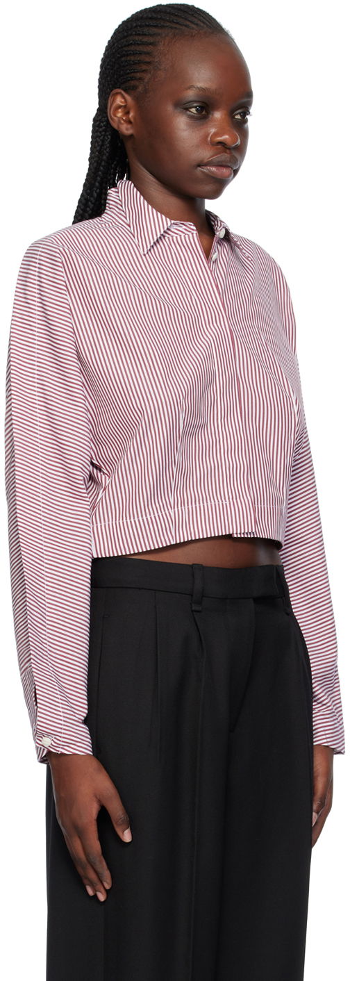 Košeľa rag & bone Morgan Striped Cropped Shirt Červená | WAW23HA0214621, 1