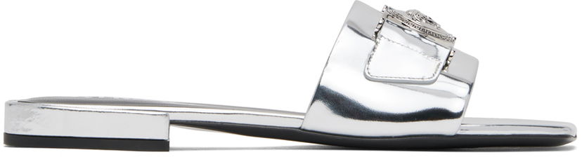 Tenisky a topánky Versace Silver Medusa Buckle Metallic Mules Metalická | 1014877_1A08609