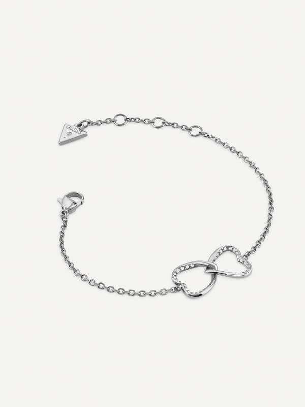 Náramok GUESS Silver Infinity Hearts Charm Bracelet Metalická | JUBB04618JW