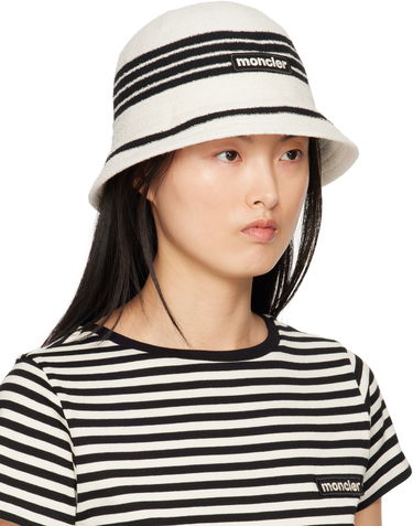 Klobúk Moncler Moncler Striped Bucket Hat Biela | K10933B000570U488, 1