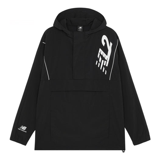 Vetrovka New Balance Embroidered Logo Half Zipper Track Jacket Čierna | MJ13580-BK, 0