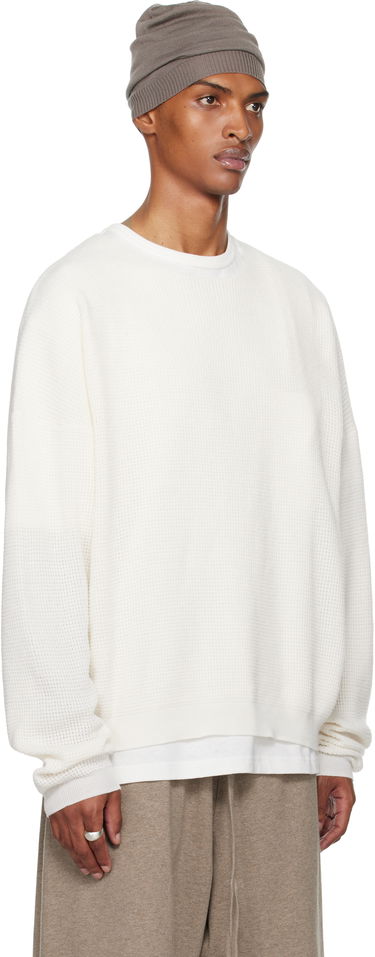 Mikina Fear of God Fear of God ESSENTIALS Waffle Long Sleeve Crewneck Sweatshirt Biela | 192SP256164F, 1