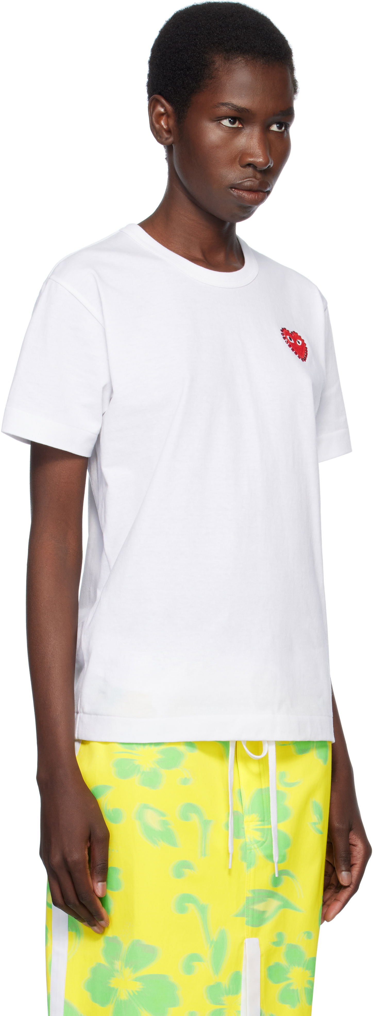 Tričko Comme des Garçons CDG Play Rhinestone Heart T-Shirt Biela | AX-T801-051, 1