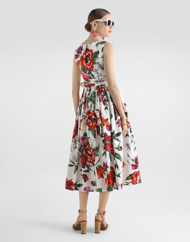 Šaty Dolce & Gabbana Dolce & Gabbana Sleeveless Floral-Print Poplin Midi Dress Rôznofarebný | F6TZTTHS5TQHA5PB, 2