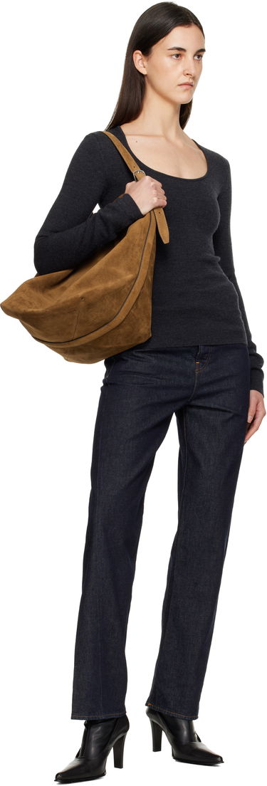 Sveter TOTEME Long-Sleeve Scoop Neck Compact Knit Top Šedá | 254-WRT0571-YA0128, 3