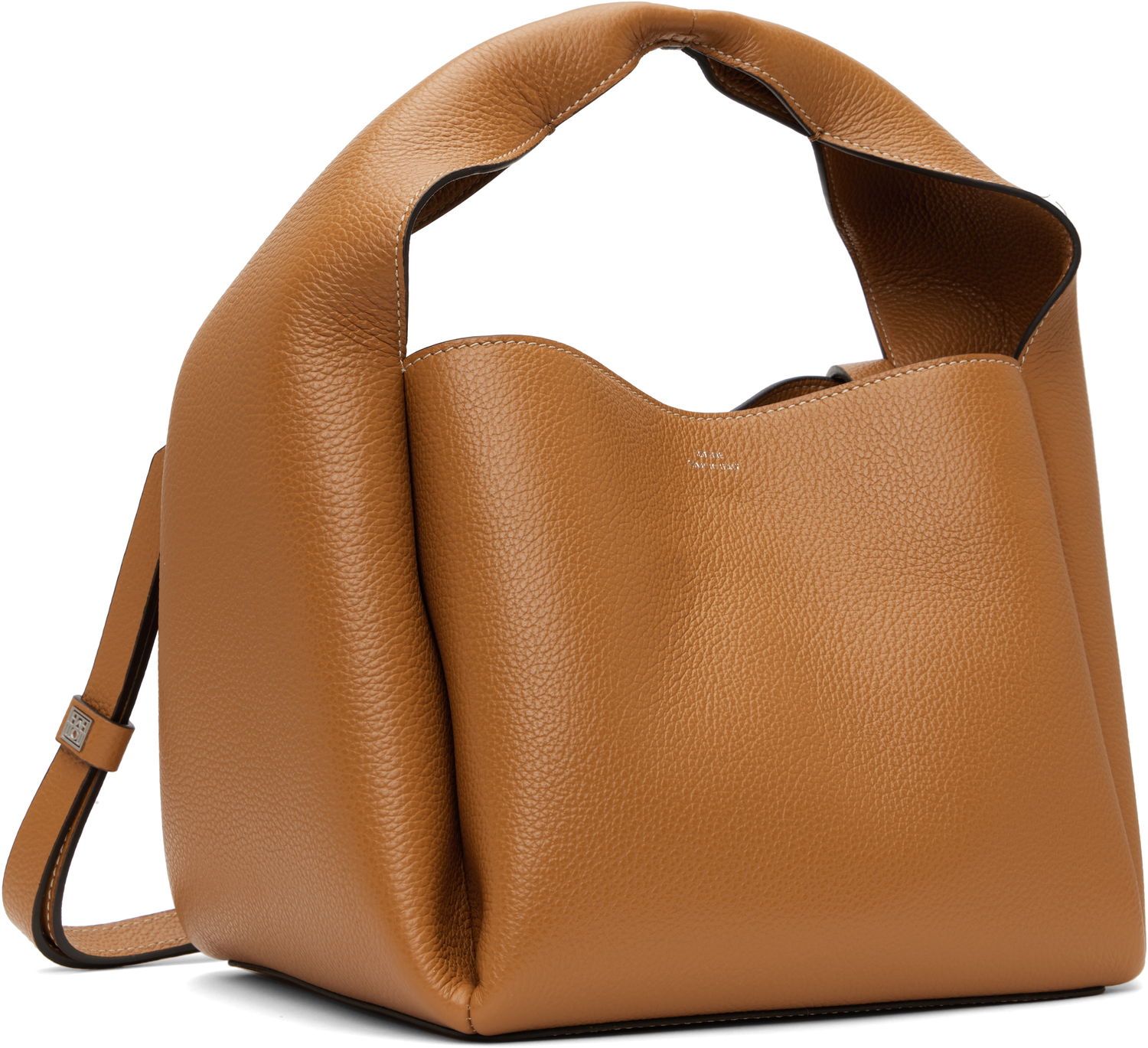 Taška cez rameno TOTEME Totême Grained-Leather Bucket Bag Hnedá | 233-9111-613, 1