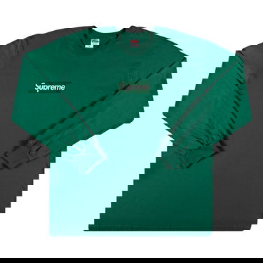 Tričko Supreme Box Logo Long-Sleeve Tee Zelené | FW20T15 LIGHT PINE, 1