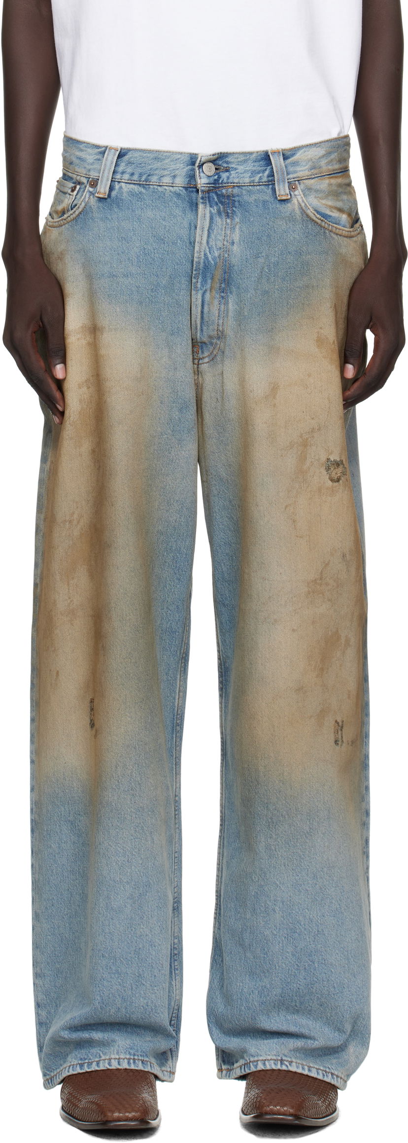 Džínsy Acne Studios 2023 Loose Fit Mud Effect Jeans Rôznofarebný | C00088-