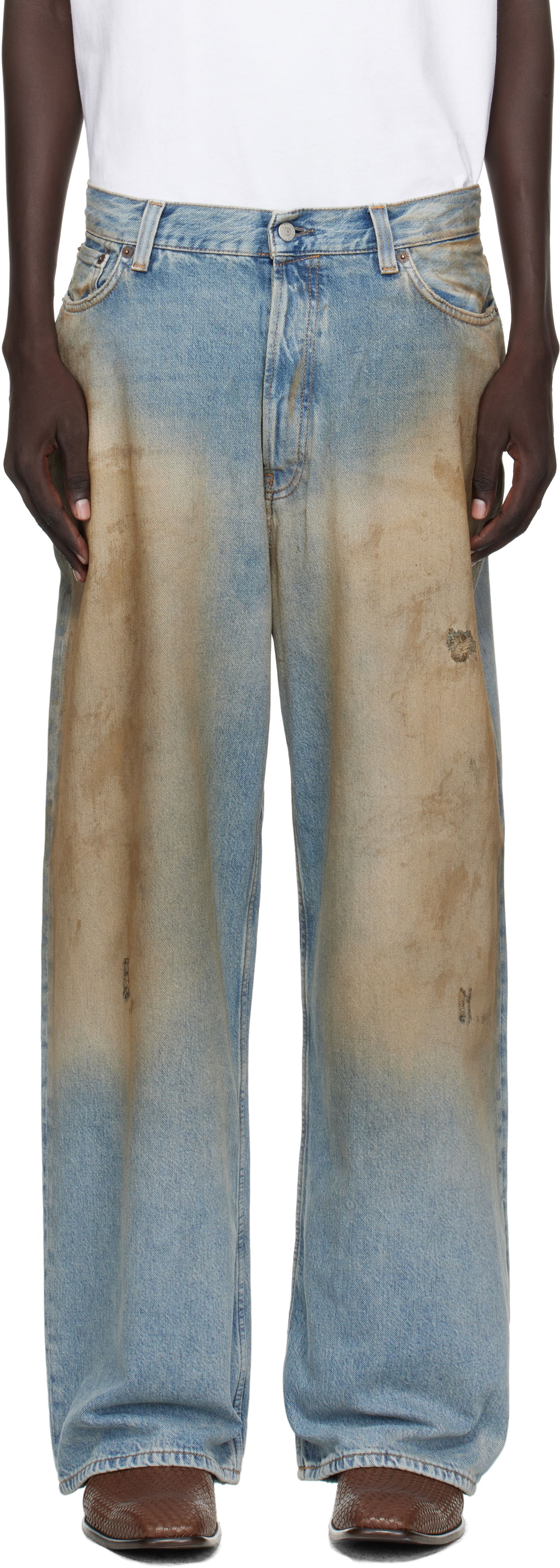 Džínsy Acne Studios 2023 Loose Fit Mud Effect Jeans Rôznofarebný | C00088-, 0