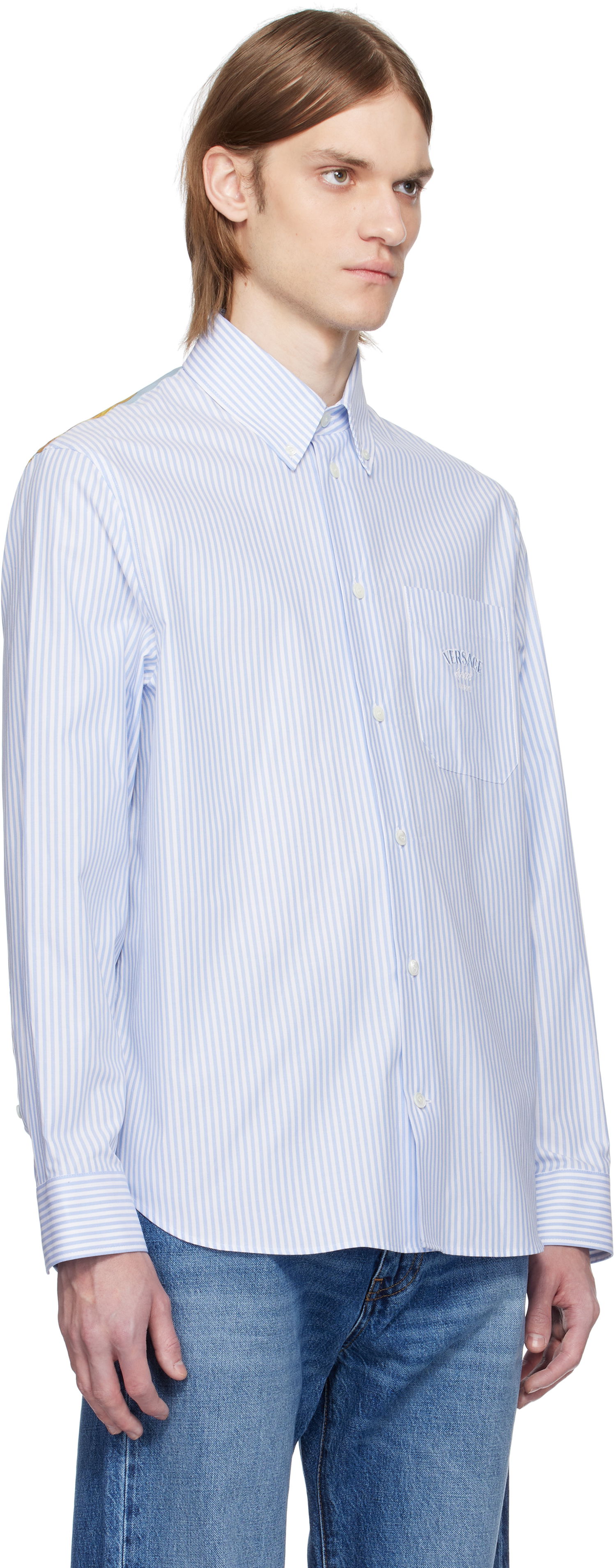 Košeľa Versace Versace Striped Poplin Shirt Modrá | 1016210_1A13450, 1