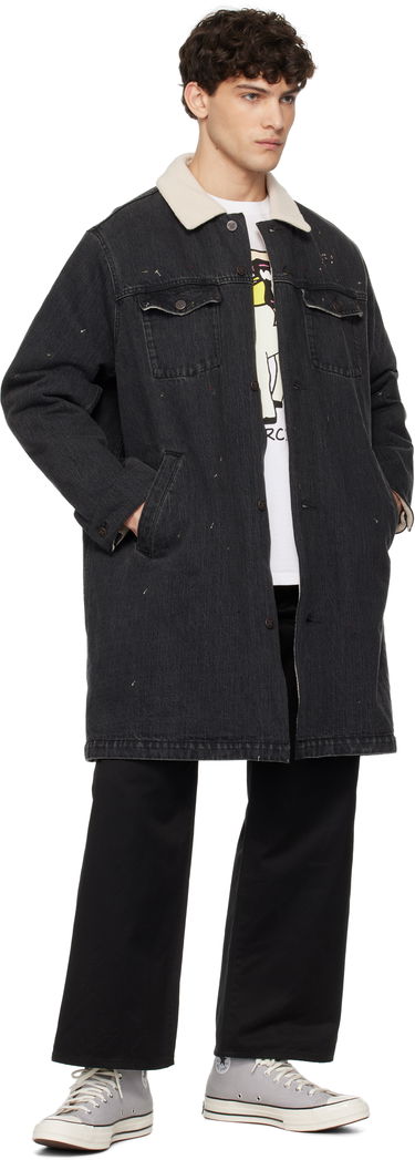 Kabáty UNDERCOVER Undercover Sherpa Fleece-Lined Denim Coat Čierna | UC2D4306, 3