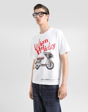 Tričko Dolce & Gabbana Cotton T-Shirt With Print Biela | G8PN9TG7O4SW0800, 3