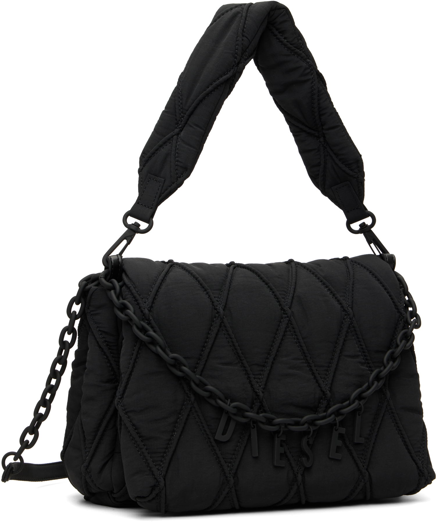 Taška cez rameno Diesel Charm-D M Quilted Shoulder Bag Čierna | X10265 P8048, 1