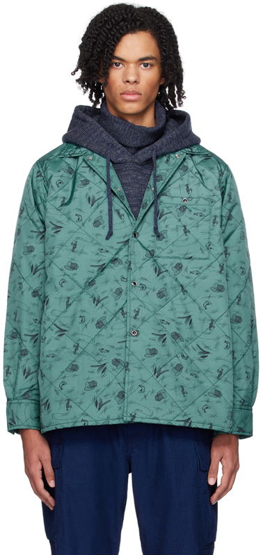 Bunda BEAMS BEAMS PLUS Quilted Fishing Print Jacket Zelené | 38180380139, 0