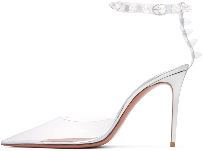 Amina Muaddi Julia Glass Heeled Sandals