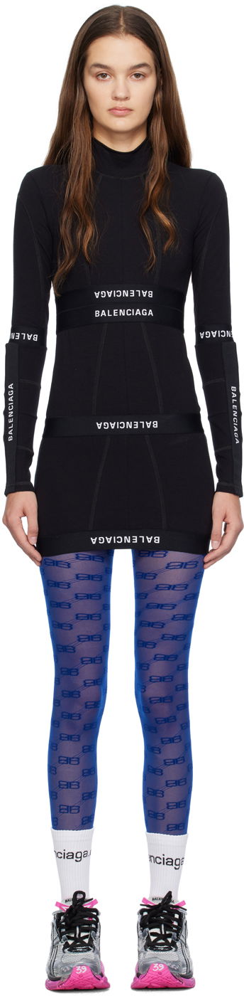 Šaty Balenciaga Paneled Minidress Čierna | 767077 4B7B2, 0