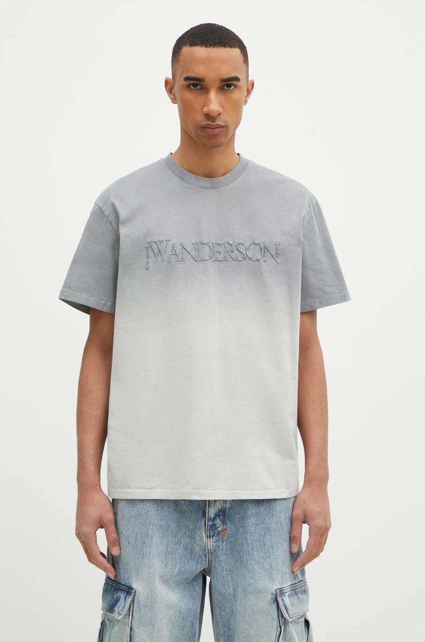 Tričko JW Anderson JW Anderson Logo Embroidery Gradient T-Shirt Šedá | JT0244.PG1551.929, 0
