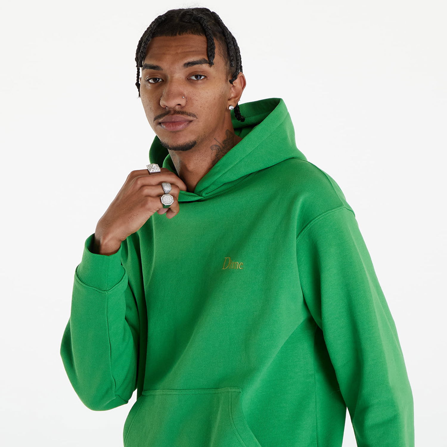 Mikina Dime Classic Small Logo Hoodie Kelly Green Zelené | DIMESP2411GRN, 1