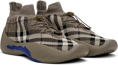 Oblečenie Burberry Burberry Check Knit Neptune Hnedá | 8101906, 3