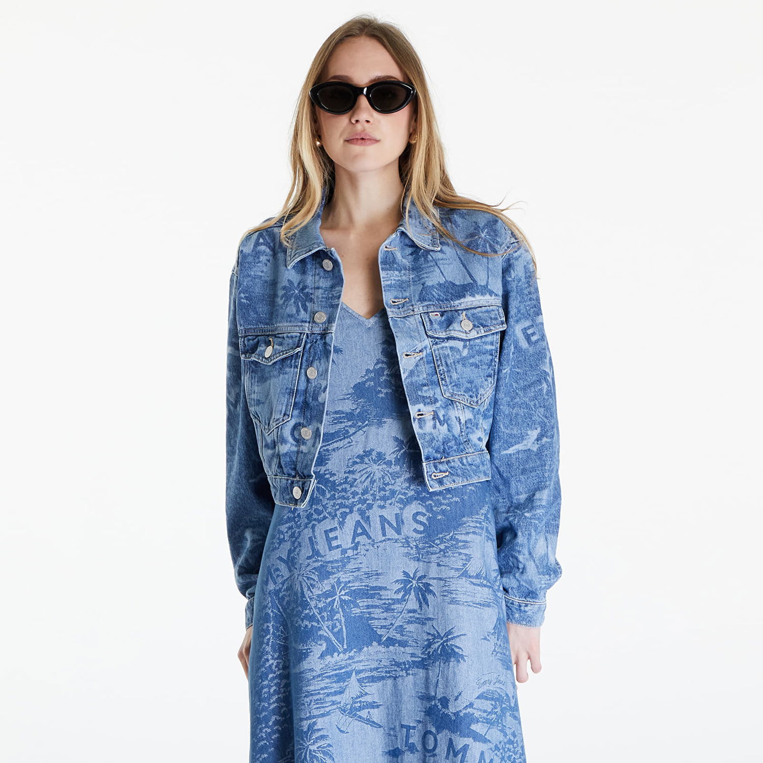 Bunda Tommy Hilfiger Claire Cropped Denim Jacket Denim Modrá | DW0DW17664 1A5, 0