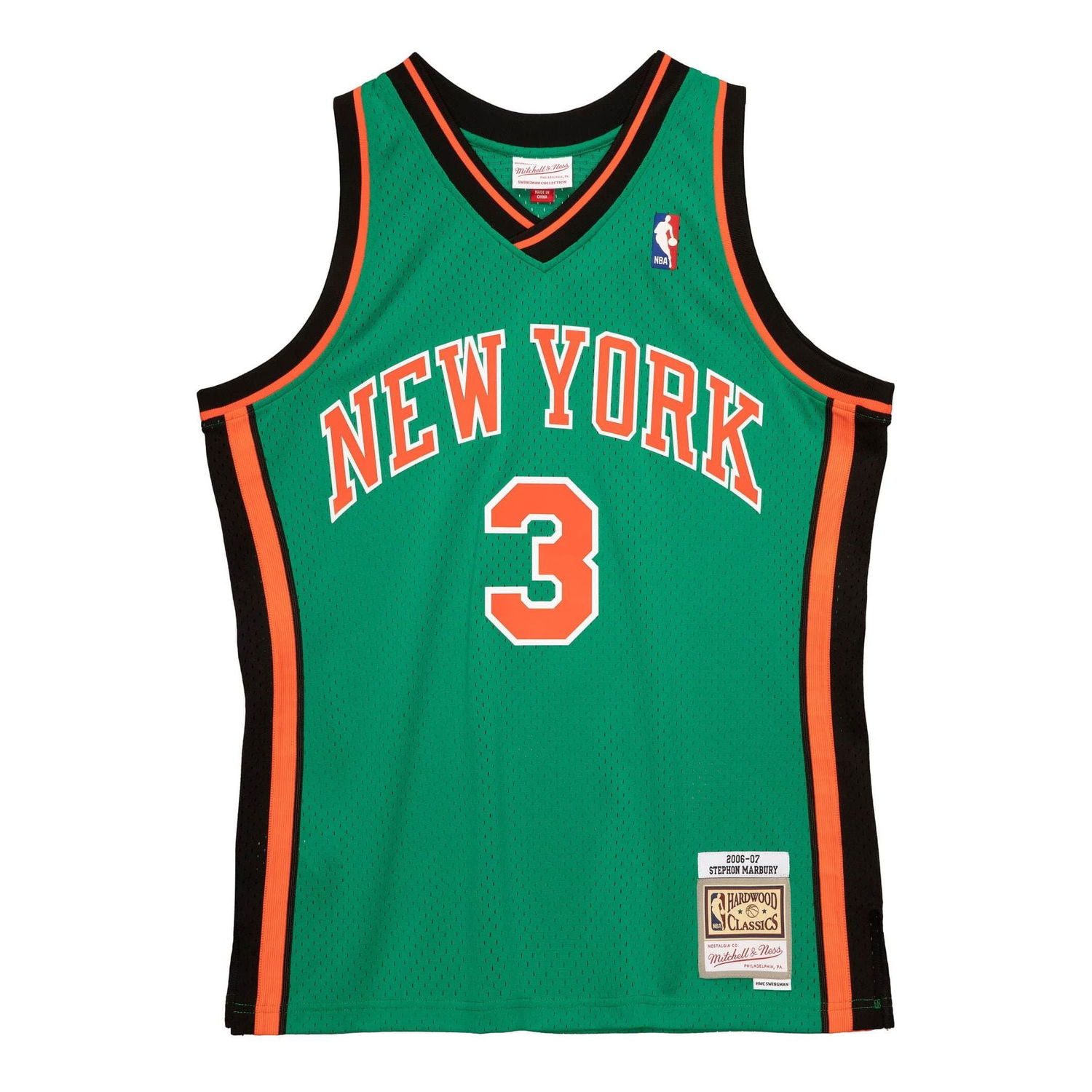 Dres Mitchell & Ness NBA New York Knicks 'Stephon Marbury 3' Swingman Jersey Zelené | SMJYGS20012-NYKKYGN06SMB, 0