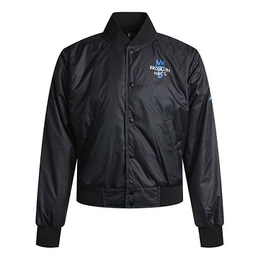 Bomber bunda Nike City Edition Courtside Brooklyn Nets Baseball Jacket Čierna | CN1431-010